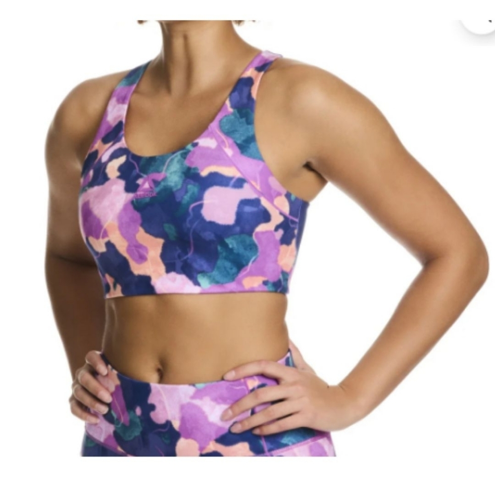 Reebok Medium Impact Reflex Multicolor Sports Bra - Picture 3 of 7